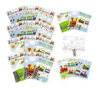 Set di libri da colorare ""Tiny Mills Train"" con 12 libri da colorare e 48 pastelli a cera, bomboniere per feste di compleanno a tema treno, premi