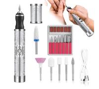 Set di lime per unghie elettriche, 4 velocità, ricaricabile, per pedicure, manicure, casa, spa, salone, viaggi, campeggio