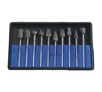 Set di lime rotanti in carburo con gambo da 3 mm, 10 pezzi in carburo per incisione, rettifica e smussatura di materiali duri come legno, pietra, acciaio, alluminio (A)