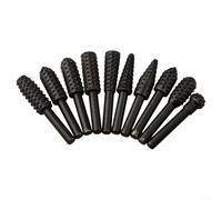 Set di lime rotanti per la lavorazione del legno con codolo da 1/4 di pollice, 10 pezzi, per trapano elettrico, rettifica, lucidatura, lucidatura, brunitura