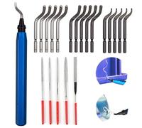 Set di lime universali di ricambio e 5 diamanti, con manico in metallo, per sbavatura a mano, per stampanti 3D, plastica, alluminio, rame, acciaio inox