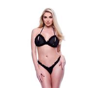 Set di Lingerie Baci Lingerie Crotchless G- Nero 2 Pezzi [M/L]