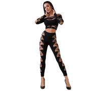 Top con Leggings Elasticizzati con Intagli a Cuoricino - Completo Sexy da Donna