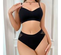 Set di lingerie composto da reggiseno solido e mutandina a rete vuota L,M,S,XLColore unicoTessuto in maglia