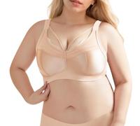 Set di lingerie da donna sexy reggiseno e perizoma con grande fiocco in raso e spalline regolabili come un regalo confezionato per notti romantiche Natale e San Valentino - S-XL, beige., S