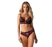 Set intimo in pizzo Obsessive Tulia (nero e rosa) - L/XL