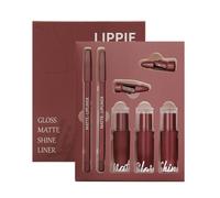 Set di Lip Liner e Gloss | Rossetto a Lunga Durata | Trucco per Labbra a | Per Donne, Ragazze, Viaggio, Business, Trasferta, Palco, Appuntamento, Riunione, Shopping