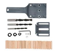 Set di localizzatori per guide per trapano per fori diritti per la lavorazione del legno da 38 pezzi con distanza regolabile (Grigio)