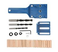 Set di localizzatori per guide per trapano per fori diritti per la lavorazione del legno da 38 pezzi con distanza regolabile (Blu)