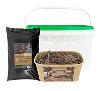 Set di lombrichi canadesi - comprare lombrichi vivi, pesca o come verme da foraggio - esca viva per luccio, carpa, pesce gatto, trota