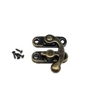 Set di lucchetti a leva con viti, chiusura a gancio for scatole di legno, bauli, valigie e borse in pelle(Antique brass)