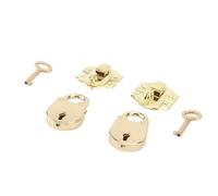 Set di lucchetti decorativi in lega di zinco HaSp Latch per in legno, scatola per gioielli, artigianato (giallo)