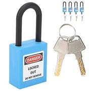 Set di Lucchetti di Sicurezza, 5 Set 38 Mm Blocco di Sicurezza Nylon Lock Out Tag Out Set di Lucchetti Isolamento Serratura di Sicurezza Entrambi i Lati Etichetta con 10 (blu)