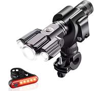 Set di luce della bici, luci ciclabili 4 modalità 3 luci frontali a LED e set posteriori 2200mAh USB ricaricabile luci for biciclette for biciclette impermeabili adatti a tutte le biciclette