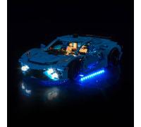 Set di luci a LED compatibile con Lego 42217 Chevrolet Corvette Stingray Blue (nessun modello), interruttore touch dimmer, set di illuminazione decorativa compatibile con Lego Chevrolet Corvette