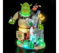 Set di luci a LED compatibile con Lego 72423 Shrek, Donkey & Puss in Boots (senza modello), set di illuminazione decorativa compatibile con Lego Shrek, asino e puss in stivali modello mattoncini