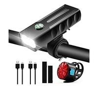 Set di luci della bici BX2, luce ciclistica ricaricabile USB con batteria da incasso 2600mAh, IPX5 Runtime impermeabile 9+ ore 800 lumen, for mountain o bici da strada