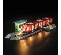 Set di luci LED compatibile con Lego Downtown Streetcar e Station (nessun modello), illuminazione decorativa per tram 60423 City con fermata giocattolo creativo