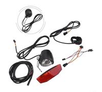 Set di luci per bici elettrica, 12-72 V, faro e fanale posteriore con interruttore, impermeabile, luci anteriori e posteriori a LED, per ciclismo su strada e città