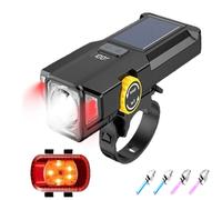 Set di Luci per Bici Ricaricabili Tramite USB Super Luminose con Potente Faro Anteriore A LED E Lampada di Sicurezza Posteriore Impermeabili Facili,C