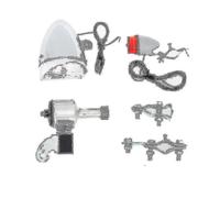 Set di luci per dinamo per bicicletta, faro anteriore, luce posteriore, luce per bicicletta a LED, dinamo
