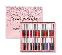 Set di Lucidalabbra Opaco Idratante, FantasyDay 24 Pcs Rossetto Matte Lunga Durata Liquido Kit Rimpolpante Tinta Labbra - Compleanno Trucco Regalo Rossetti lipstick Lipgloss Makeup per Donna Ragazze