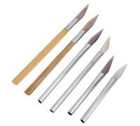 Set di Lucidatori in Agata con Taglio a Coltello, Strumenti per Lucidatura Artigianale, Intaglio di Metalli Preziosi con Manico in Ferro di bambù