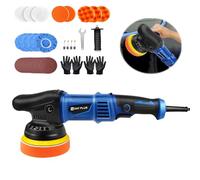 Set di lucidatrici per auto, Lucidatrice per Auto 2800-5800 RPM, 6 velocità variabili, 13 * 120mm spugne lucidanti + feltri di Lana, Impugnatura a D e maniglia laterale, per Lucidare Auto
