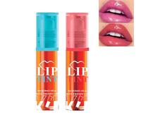 Set di macchie per labbra - 2 colori multiuso a lunga durata per labbra e guance, smalto idratante colorato per labbra lucide e nutrite, colore ad alto pigmento, rimpolpante, senza peso, idratante