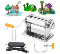 Set di macchine a rullo per argilla polimerica con pressa per argilla, mini trapano elettrico, 5 punte da trapano e mini chiave, strumento di laminazione per argilla, stampo per tablet, 6 opzioni di