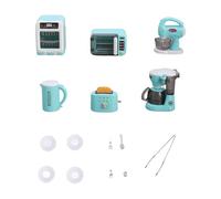 Set di Macchinetta da caffè in Miniatura per Casa delle Bambole, Comprensivo di Frullatore, Bollitore E Accessori da Cucina. Modello in PP, Blu