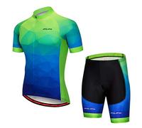 Set di maglia da ciclismo da uomo a maniche corte e pantaloncini imbottiti 5D S-3XL, 4, XL