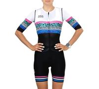 Set di Maglie da Ciclismo da Donna da Triathlon Tuta da Bicicletta Body da Ciclismo Femminile A Maniche Corte Ad Asciugatura Rapida, 00a, S