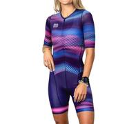 Set di Maglie da Ciclismo da Donna da Triathlon Tuta da Bicicletta Body da Ciclismo Femminile A Maniche Corte Ad Asciugatura Rapida, 00c, M