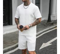Set di magliette estive casual da uomo, completamente bianche, adatte per uso quotidiano, uscite e altre attività, anche un regalo ideale per il fidanzato o il marito L,M,S,XL,XS,XXLGeometrico,stampa