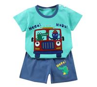 Set di magliette estive per ragazzi e ragazze, a maniche corte, set da due pezzi, f, 4-5 Anni