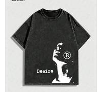Set di magliette lavate da uomo oversize, in cotone a maniche corte, stile di strada con motivi interessanti di band emo, basket, vestiti economici, Youngboy Never Broke Again, Friends TV, anime da uo
