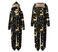 Set di maglioni natalizi per famiglia, pigiama natalizio per Natale, pigiami per la famiglia, stampa a testa larga, maniche lunghe, morbidi e alla moda, gold, M