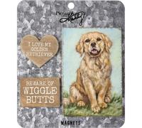 Set Di Magneti In Legno Di Golden Retriever