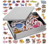 Set di magneti per frigorifero - animaletti, 40 pz con custodia in metallo