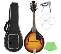 Set Di Mandolino Set Di Mandolino A 8 Corde In Legno Tiglio E Ebano Con Custodia Adatta Per I Principianti Che Si Esercitano Le Fornite(Mandolin Set)