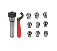 Set di mandrini a pinza a molla ER25 con albero di collegamento a cono Morse, 9 pezzi di pinze ER25 e chiave per fresatrice e trapano a colonna, supporto per utensili in acciaio al (Seguito-Yarkh-M12)