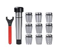 Set di mandrini a pinza ER25 da 11 pezzi - Pinza a molla da 3-16 mm con cono Morse MTA4 e chiave for dadi tipo UM for utensile for tornio -