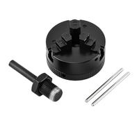 Set di mandrini per mini tornio, 3 ganasce autocentranti per tornio, estensione Z011 mandrini a tre ganasce e set di biella, mandrino elettrico per trapano (COLORE: nero)