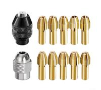 Set di mandrini per trapano rotativo, 10 pezzi, in ottone, con dado M8 e mandrino a 3 ganasce senza chiave, compatibile con Dremel serie 3000 4000 per