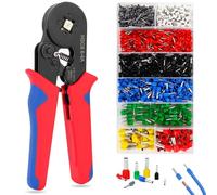 Set di manicotti terminali con 1200 pezzi, pinze crimpatrici, pinze crimpatrici, pinze a crimpatura, pinze terminali, pinze a crimpatura, set per 0,25 - 10 mm² (AWG 23 - 7)