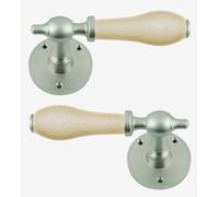 Set Di Maniglie A Leva Rotonde Rosa (Coppia) Cream Crackle Porcelain