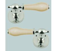Set Di Maniglie A Leva Rotonde Rosa (Coppia) Cream Crackle Porcelain