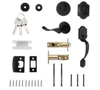 Set di maniglie e catenaccio per porta d'ingresso, antifurto in lega di alluminio, set di serrature per porta d'ingresso, casa, giardino, ingresso, esterno, cortile, balcone, bagno, casa, patio