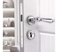 Set di Maniglie per Passaggio,Set di Serrature a Leva per Porta Interno Cuscinetto Silenzioso con Chiavi Serratura di Sicurezza (Silver B,Magnetic)